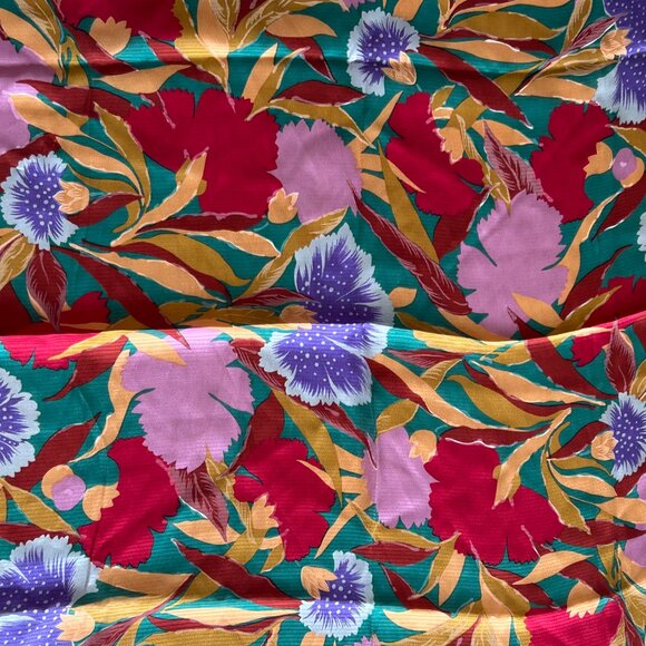 Echo NWOT floral 100% silk square scarf, made in Japan multicolored - Picture 2 of 8